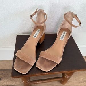 Steve Madden Beige Suede Heeled Sandals
